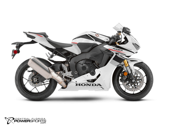 2027 Honda CBR1000RR ABS in Pearl White, side view.