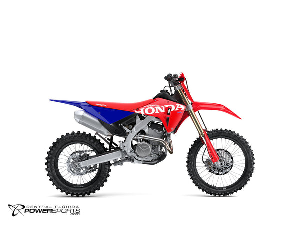2027 Honda CRF250RX in red, side view.