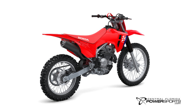2027 Honda CRF300F in Red, rear view.