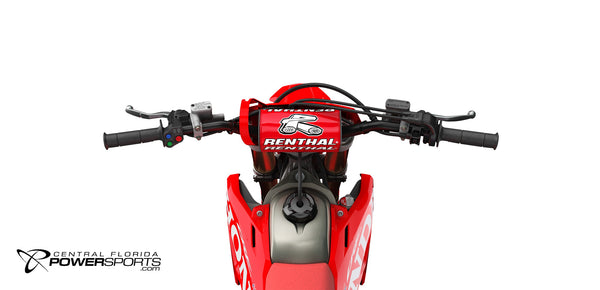 2027 Honda CRF450R in Red, cockpit view.