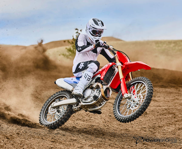 2027 Honda CRF450R in Red, detail view.