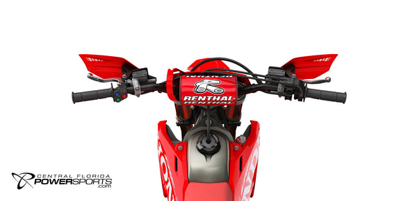 2027 Honda CRF450RX in Red, cockpit view.