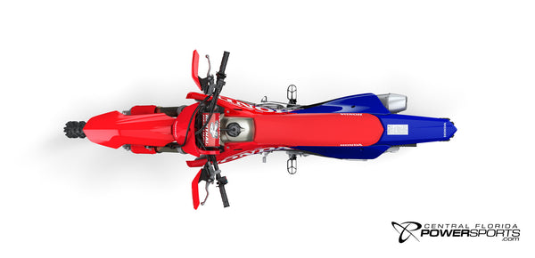 2027 Honda CRF450RX in Red, top view.