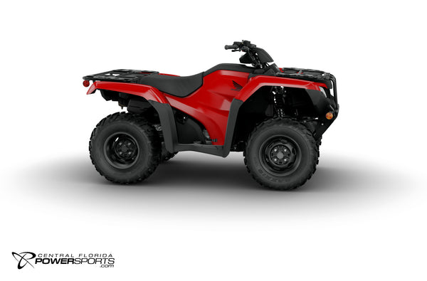 2027 Honda FourTrax Rancher 4x4 Automatic DCT EPS in Hero Red, front view.