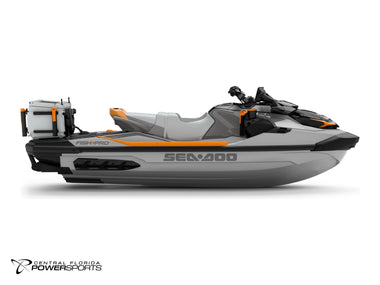 2027 Sea-Doo FishPro Trophy 170 right side profile in Shark Grey & Orange Crush | Central Florida PowerSports Kissimmee