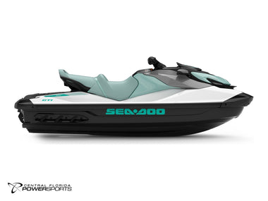 2027 Sea-Doo GTI 130 right side profile in Bright White & Neo Mint | Central Florida PowerSports Kissimmee
