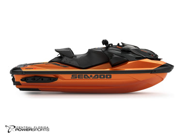2027 Sea-Doo RXP-X 350 right side profile in Solar Orange Metallic | Central Florida PowerSports Kissimmee