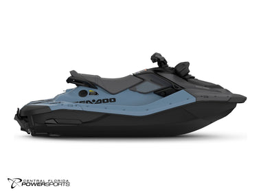 2027 Sea-Doo Spark X for 2 right side profile in Blue Mist & Deep Black | Central Florida PowerSports Kissimmee