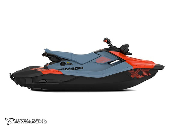 2027 Sea-Doo Spark X Trixx for 3 right side profile in Blue Mist & Coral Blast | Central Florida PowerSports Kissimmee