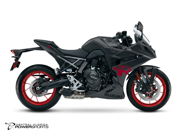 2027 Suzuki GSX-8R in Metallic Matte Black No.2 - side profile studio photo, facing right
