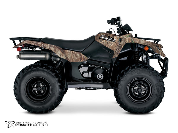 2027 Suzuki KingQuad 400ASi Camo in True Timber Kanati - side profile studio photo, facing right