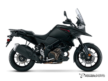 2027 Suzuki V-Strom 1050 in Metallic Matte Black No.2 - side profile studio photo, facing right