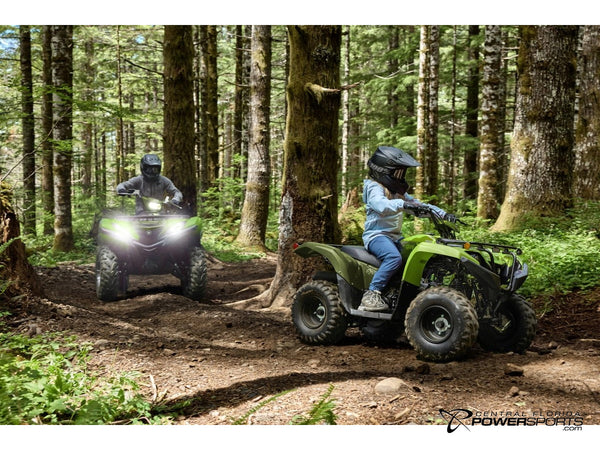 2027 Yamaha Grizzly 110 three quarter.