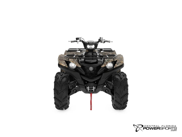 2027 Yamaha Grizzly EPS Camo three quarter.