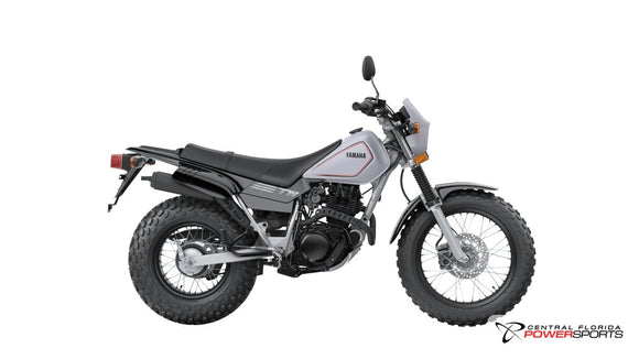 2027 Yamaha TW200 side profile studio photo