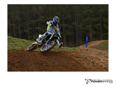 2027 Yamaha YZ250 Monster Energy Edition three quarter.