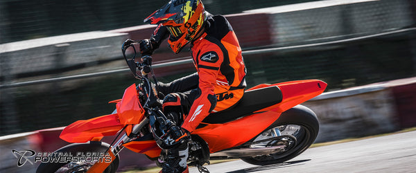 2027 KTM 450 SMR in Orange - riding action