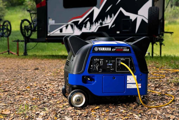 Yamaha EF3000iSEB inverter generator - at campsite with RV